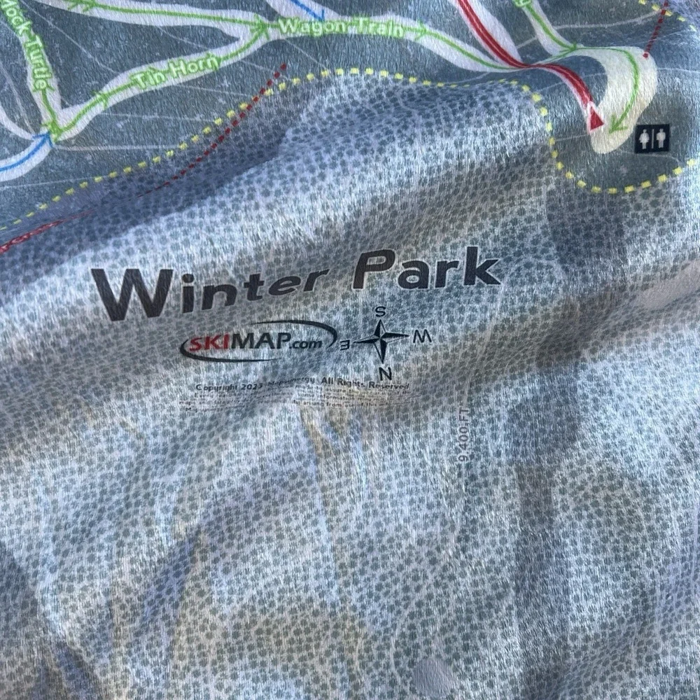 Winter Park Ski Map Throw‎ Blanket Polyester Terry Tash SkiMap Art